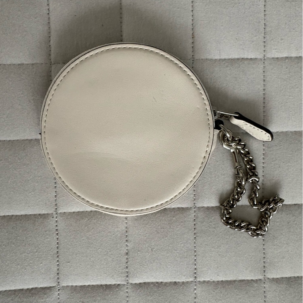 Coach Round White Coin Purse with Pac-Man Design - Picture 2 of 4